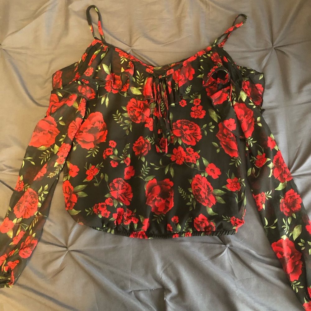 off the shoulder ruffled top